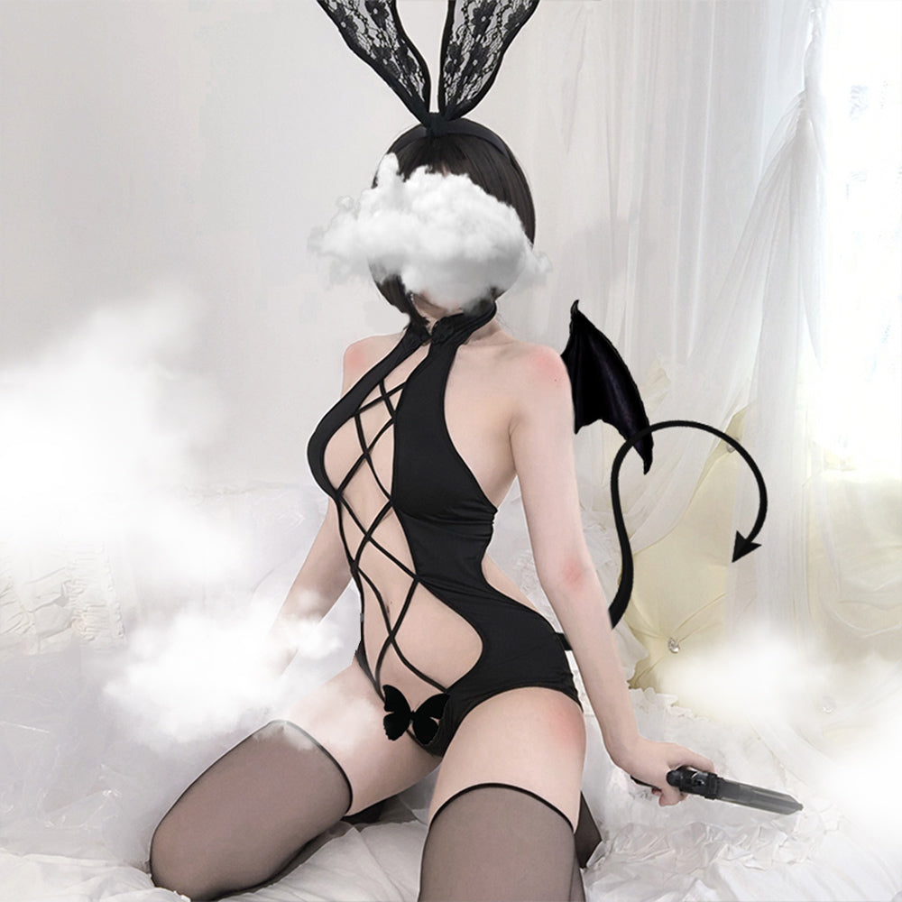 Hollow Out Anime Succubus Lingerie Set