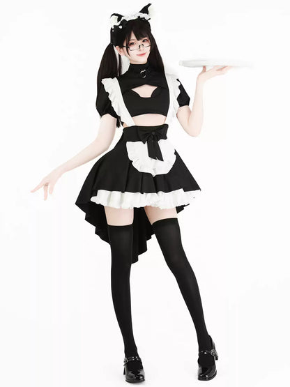 Lost Maid Cutout Black & White Set - Roleplay Costumes BLESSSAFE
