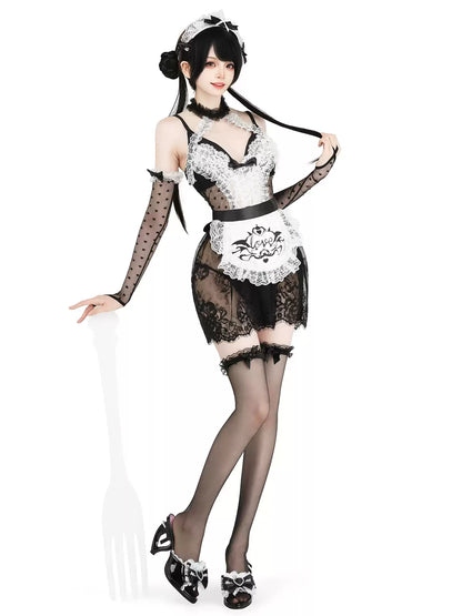 Enchanting Eagle Lace Maid Slip Dress - Roleplay Costumes BLESSSAFE