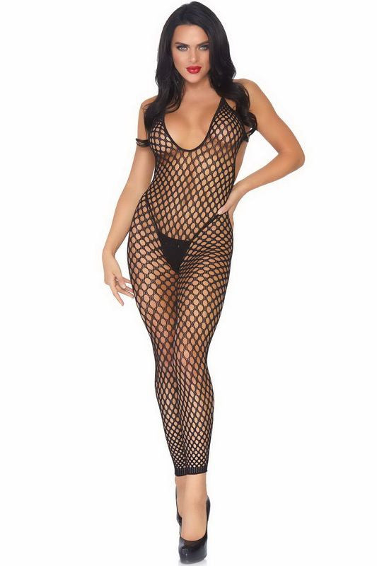 Halter Crochet Net Footless Bodystocking - Exotic Wear BLESSSAFE