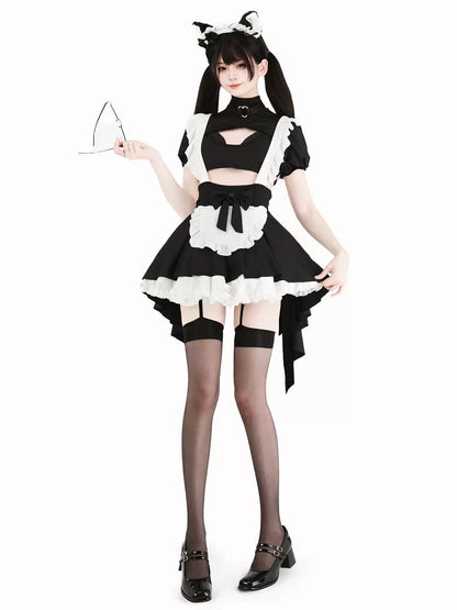 Lost Maid Cutout Black & White Set - Roleplay Costumes BLESSSAFE