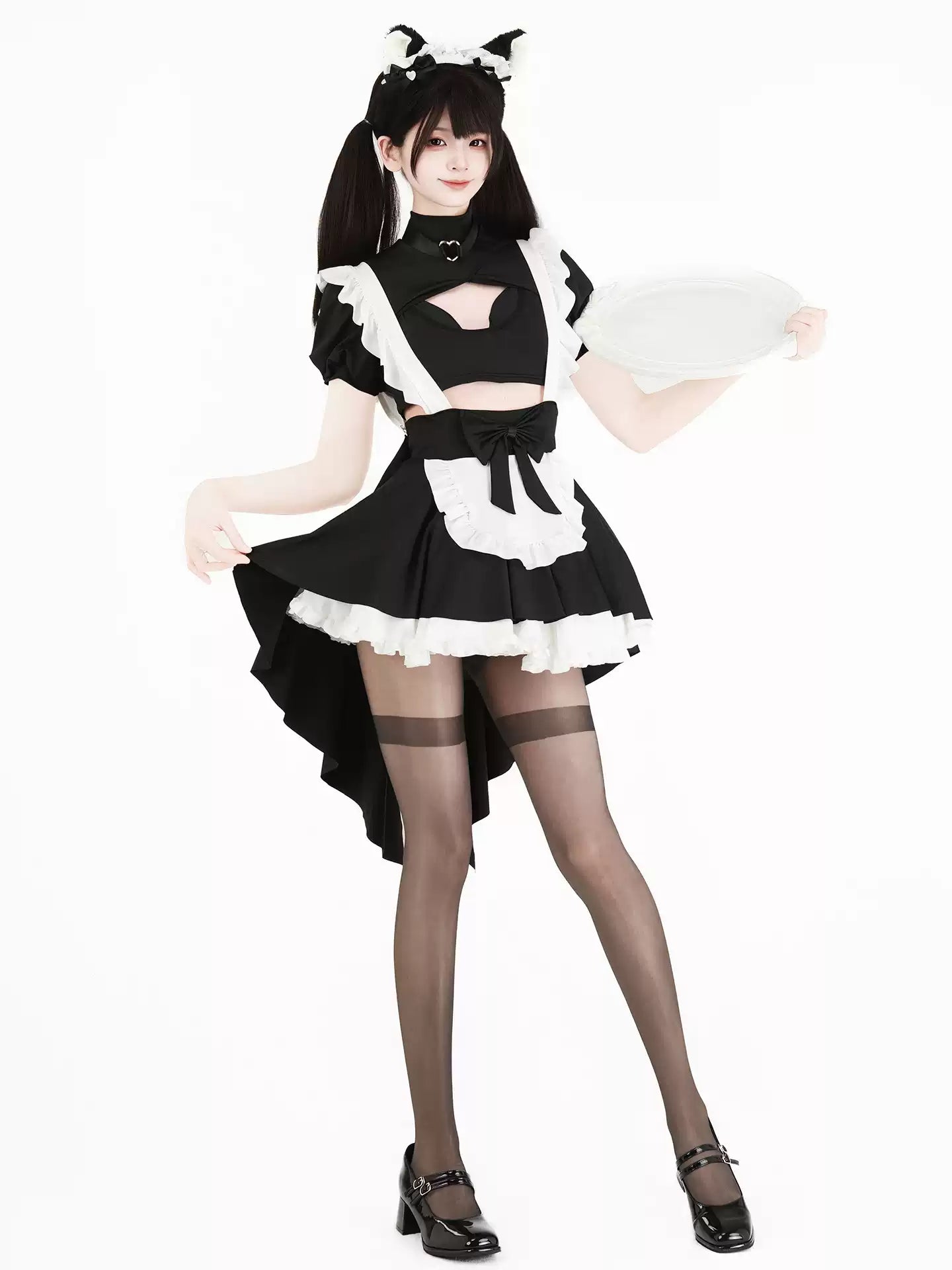 Lost Maid Cutout Black & White Set - Roleplay Costumes BLESSSAFE