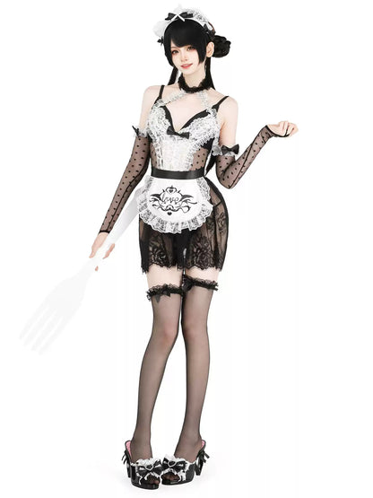 Enchanting Eagle Lace Maid Slip Dress - Roleplay Costumes BLESSSAFE