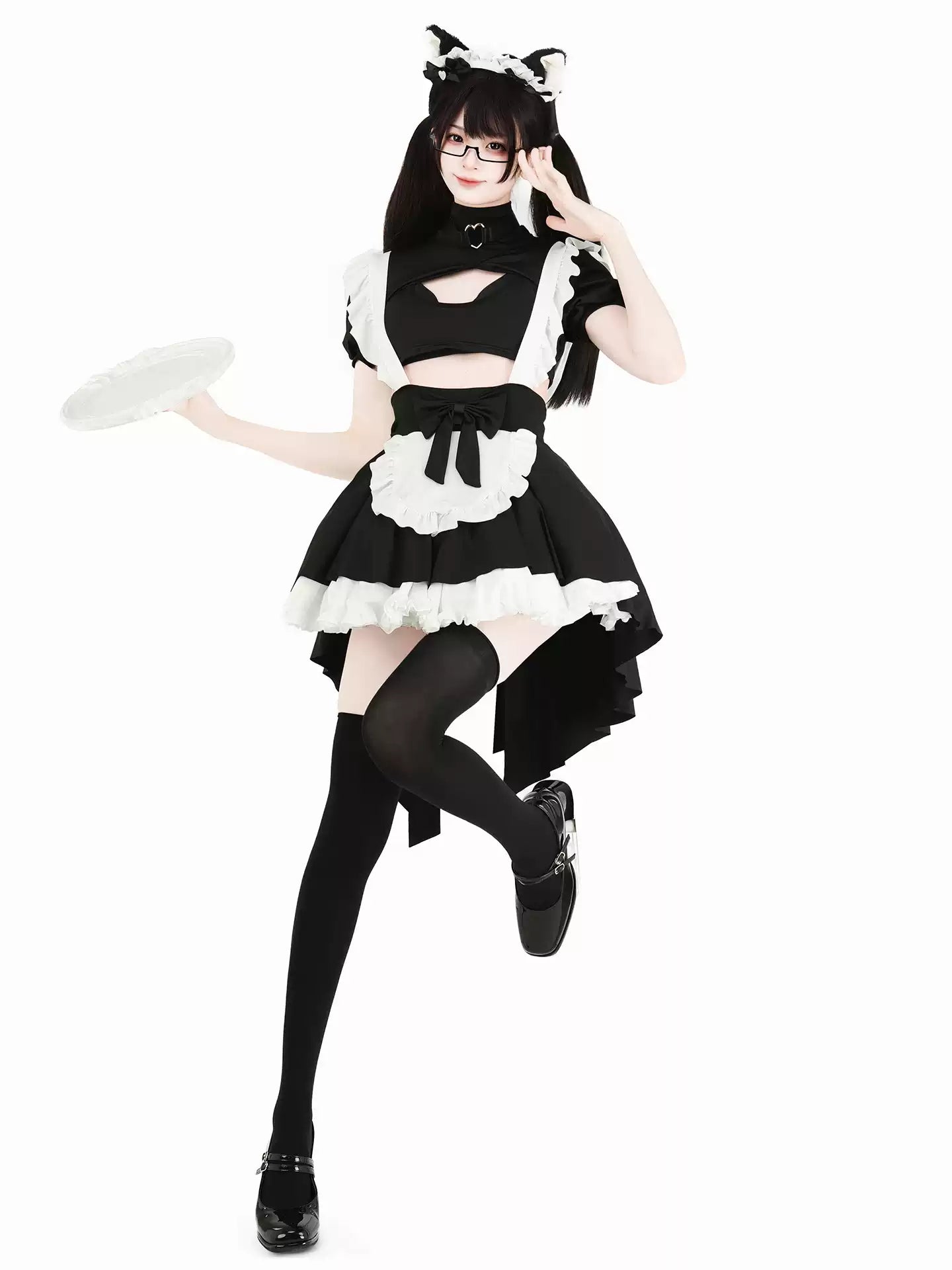 Lost Maid Cutout Black & White Set - Roleplay Costumes BLESSSAFE