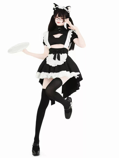 Lost Maid Cutout Black & White Set - Roleplay Costumes BLESSSAFE