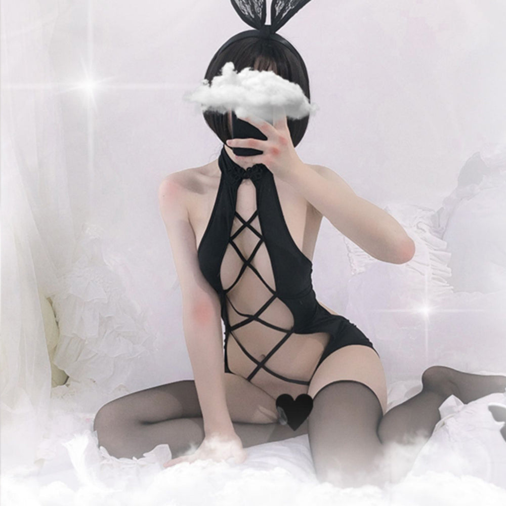 Sexy Hollow Out Anime Lingerie - Cutout Rabbit Cosplay Teddy blesssafe