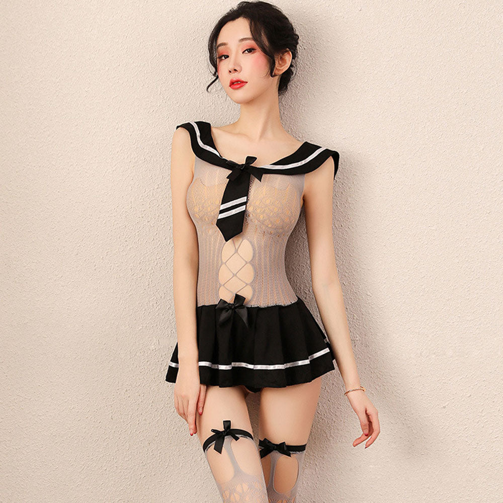 See Through Sailor Roleplay Costume - Sheer Mesh Anime Teddy Blesssafe