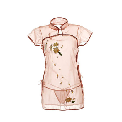 See-through Mandarin Collar Cheongsam blesssafe
