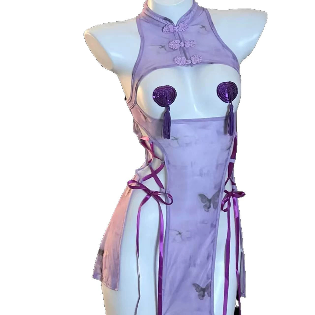 Purple Elegant Cheongsam blesssafe