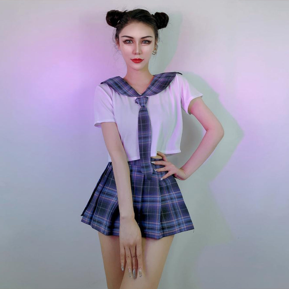 Japanese Anime Shirt and Skirt Outfit - Traditional Schoolgirl Suit Blesssafe