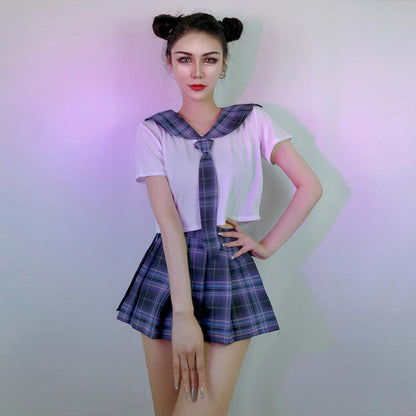 Japanese Anime Shirt and Skirt Outfit - Traditional Schoolgirl Suit Blesssafe