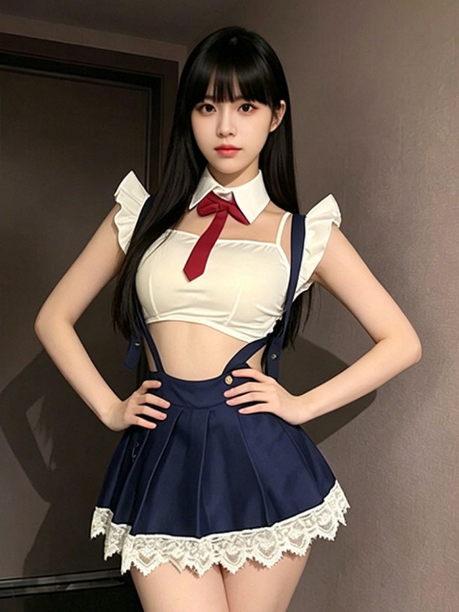 Anime-Inspired School Girl Costume - Sexy Tartan Student Lingerie Blesssafe