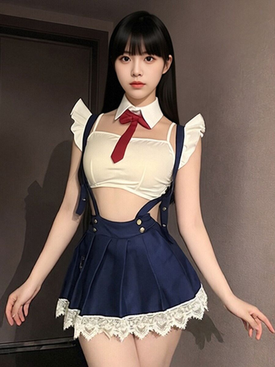 Anime-Inspired School Girl Costume - Sexy Tartan Student Lingerie Blesssafe