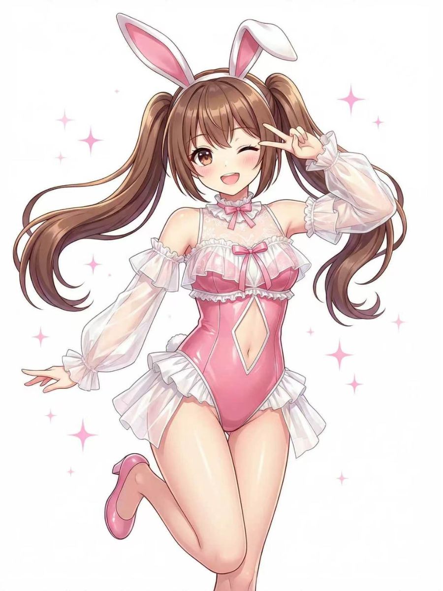 Anime PU Leather Bunny Bodysuit - Wet Look Senpai Cosplay Outfit blesssafe