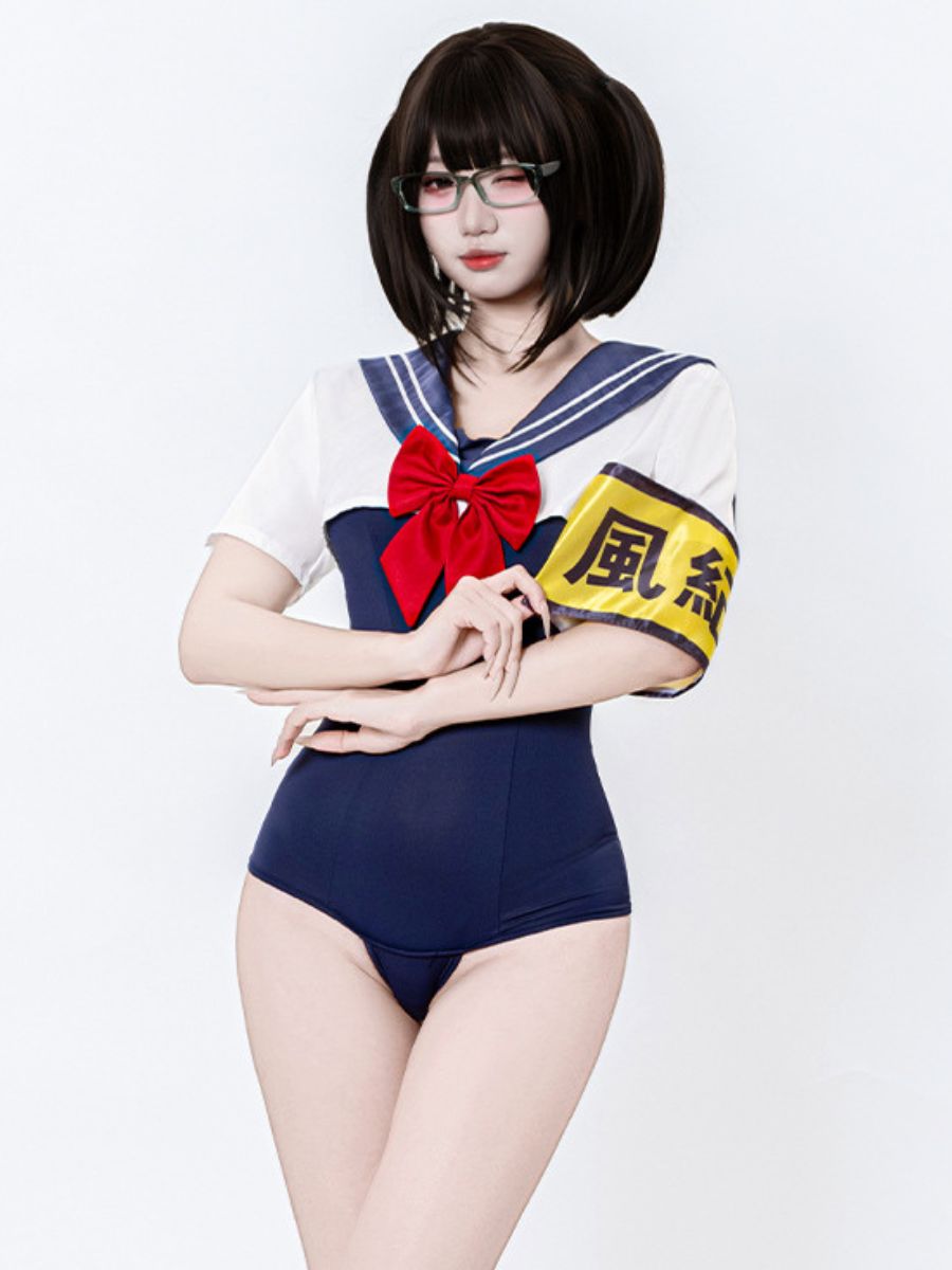 Anime Schoolgirl Cosplay Bodysuit with Top - Two Piece Teddy Set Blesssafe