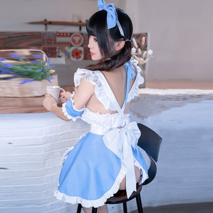 Anime Lolita French Maid Apron Fancy Dress Costume Set Blesssafe