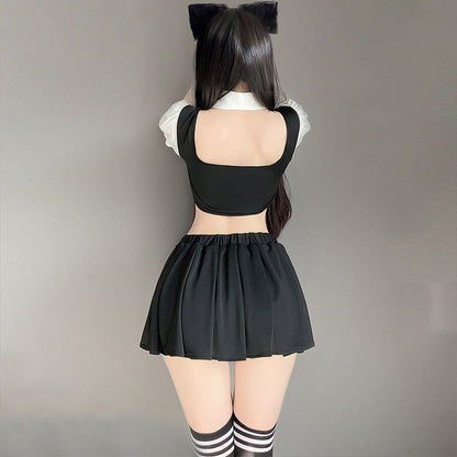 Anime Black Cosplay Uniform - Classic Dark JK Schoolgirl Sailor Blesssafe
