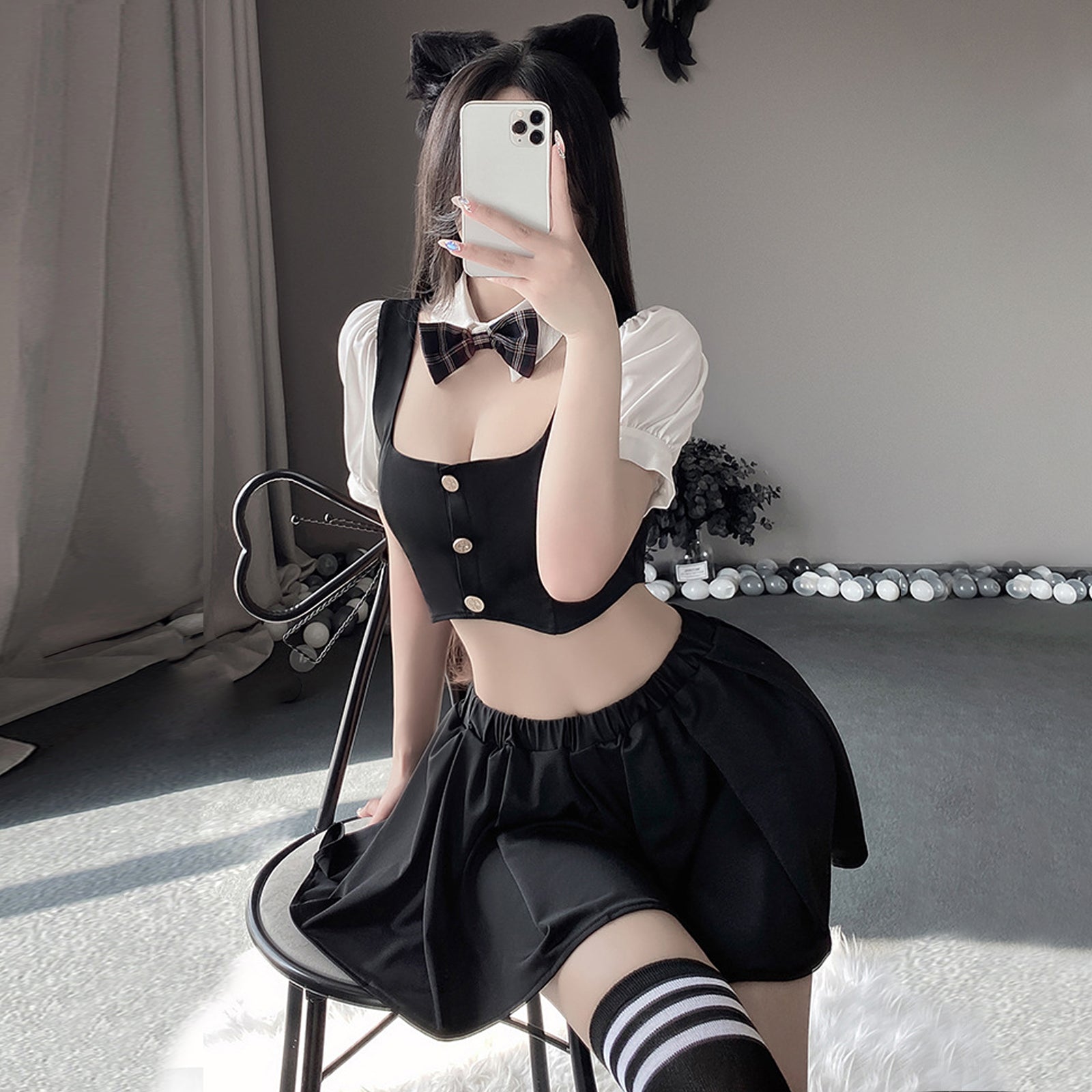 Anime Black Cosplay Uniform - Classic Dark JK Schoolgirl Sailor Blesssafe