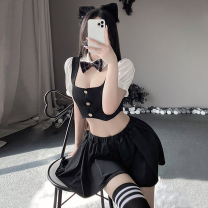 Anime Black Cosplay Uniform - Classic Dark JK Schoolgirl Sailor Blesssafe