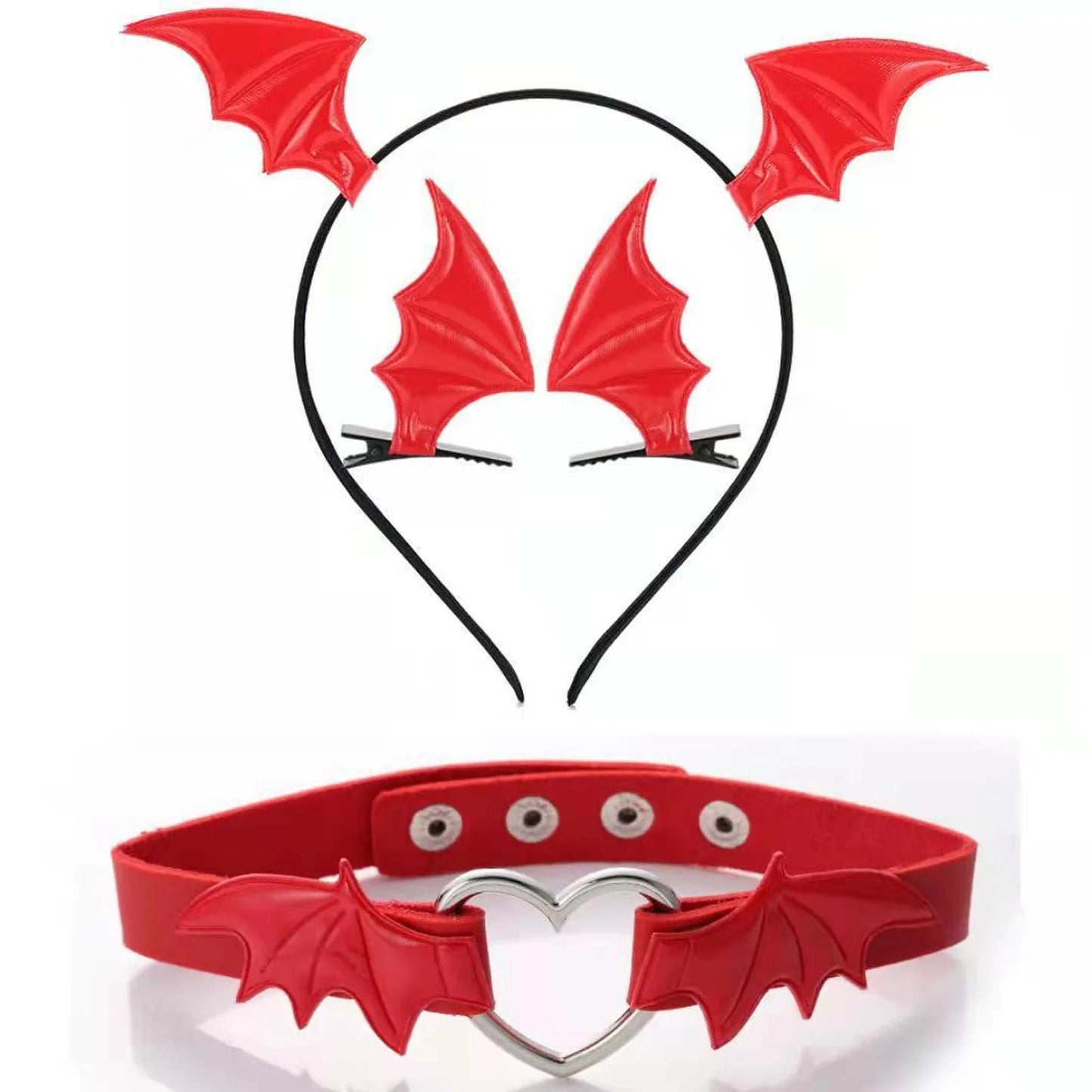 Angel Devil Cosplay Bat Wings & Choker Set