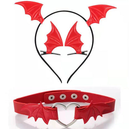 Angel Devil Cosplay Bat Wings & Choker Set