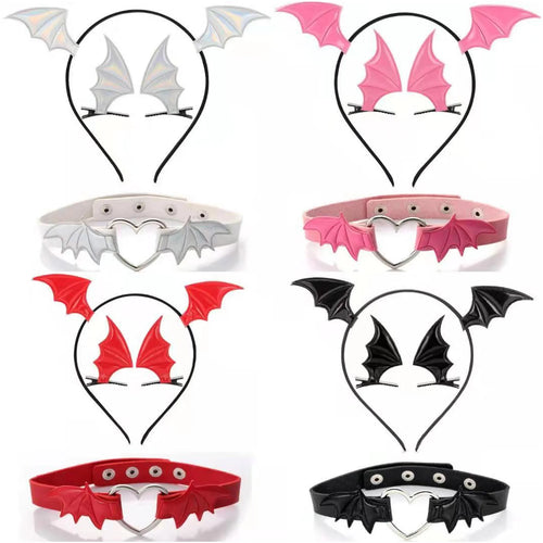 Angel Devil Cosplay Bat Wings & Choker Set