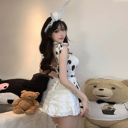 blesssafe Cute Maid Outfit Sweet Lolita Dress Anime Cow Cosplay Lingerie Outfits blesssafe