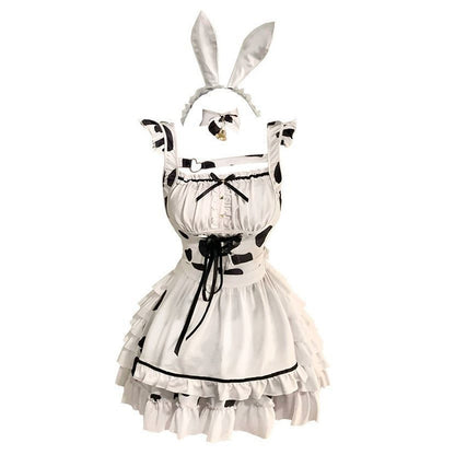 Sweet Lolita Cow Cosplay Maid Lingerie Outfit Set Blesssafe