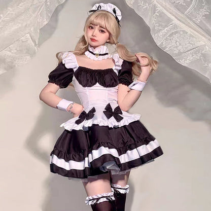 Deluxe Gothic Lolita Anime Maid 7-Piece Cosplay Costume Blesssafe