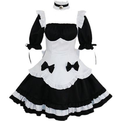 Deluxe Gothic Lolita Anime Maid 7-Piece Cosplay Costume Blesssafe