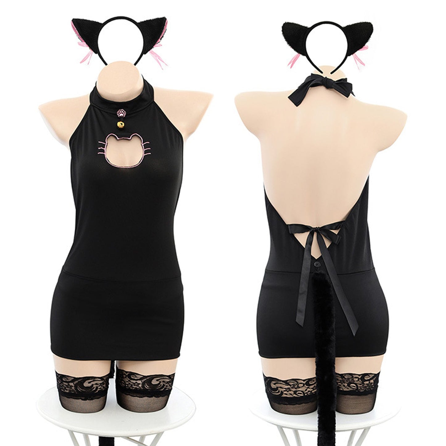 Anime Neko Cat Girl Backless Cosplay Bodycon Dress blesssafe