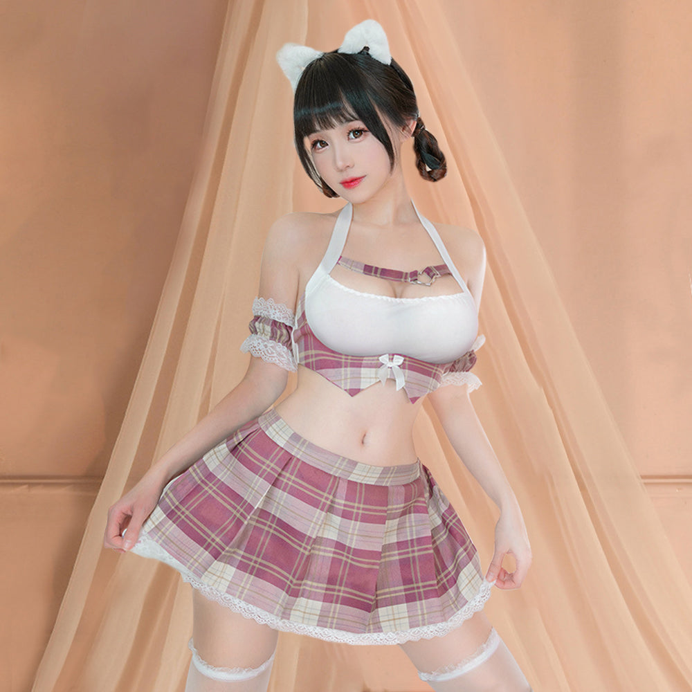 Anime Asian Cosplay Skirt Set - Two Piece Schoolgirl Costume Blesssafe