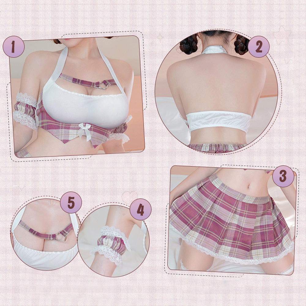Anime Asian Cosplay Skirt Set - Two Piece Schoolgirl Costume Blesssafe