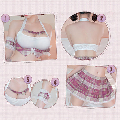 Anime Asian Cosplay Skirt Set - Two Piece Schoolgirl Costume Blesssafe