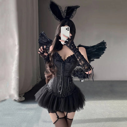 Dark Angel Devil Lingerie Corset Set