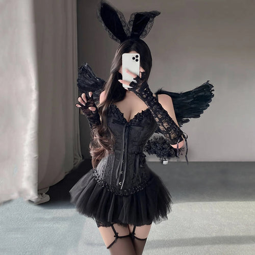 Dark Angel Devil Lingerie Corset Set