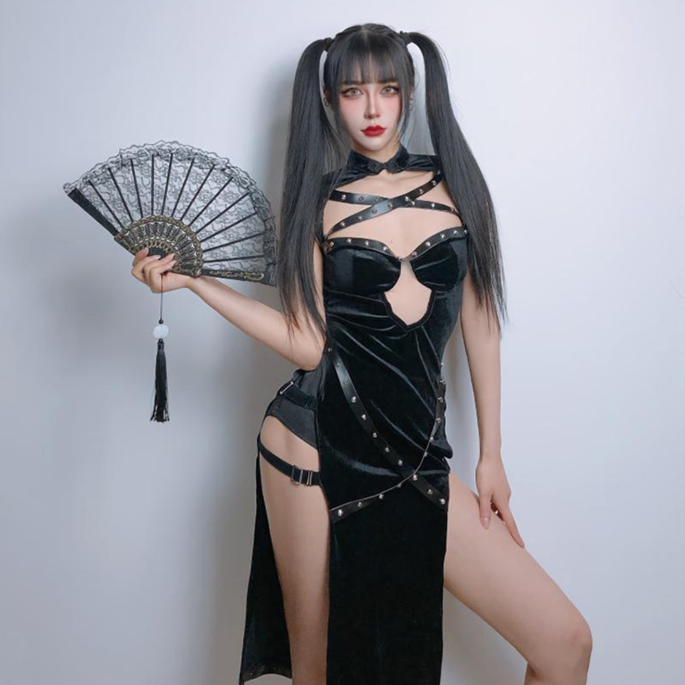 Sexy Chinese Split Dress - Form Fitting Cheongsam Nightgown Blesssafe