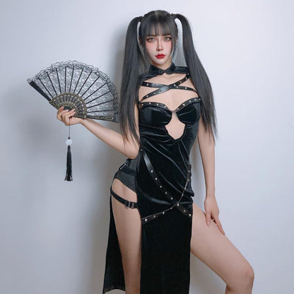 Sexy Chinese Split Dress - Form Fitting Cheongsam Nightgown Blesssafe