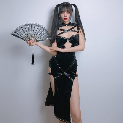 Sexy Chinese Split Dress - Form Fitting Cheongsam Nightgown Blesssafe