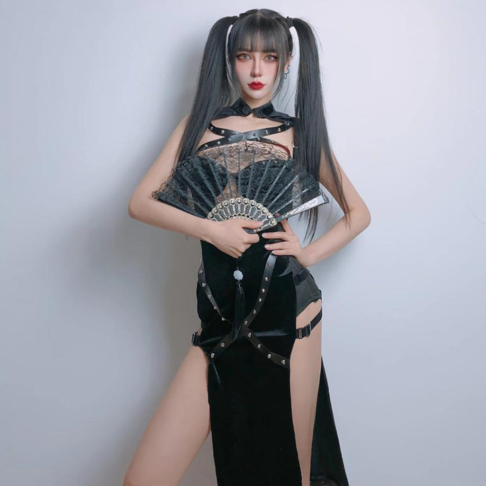 Sexy Chinese Split Dress - Form Fitting Cheongsam Nightgown Blesssafe