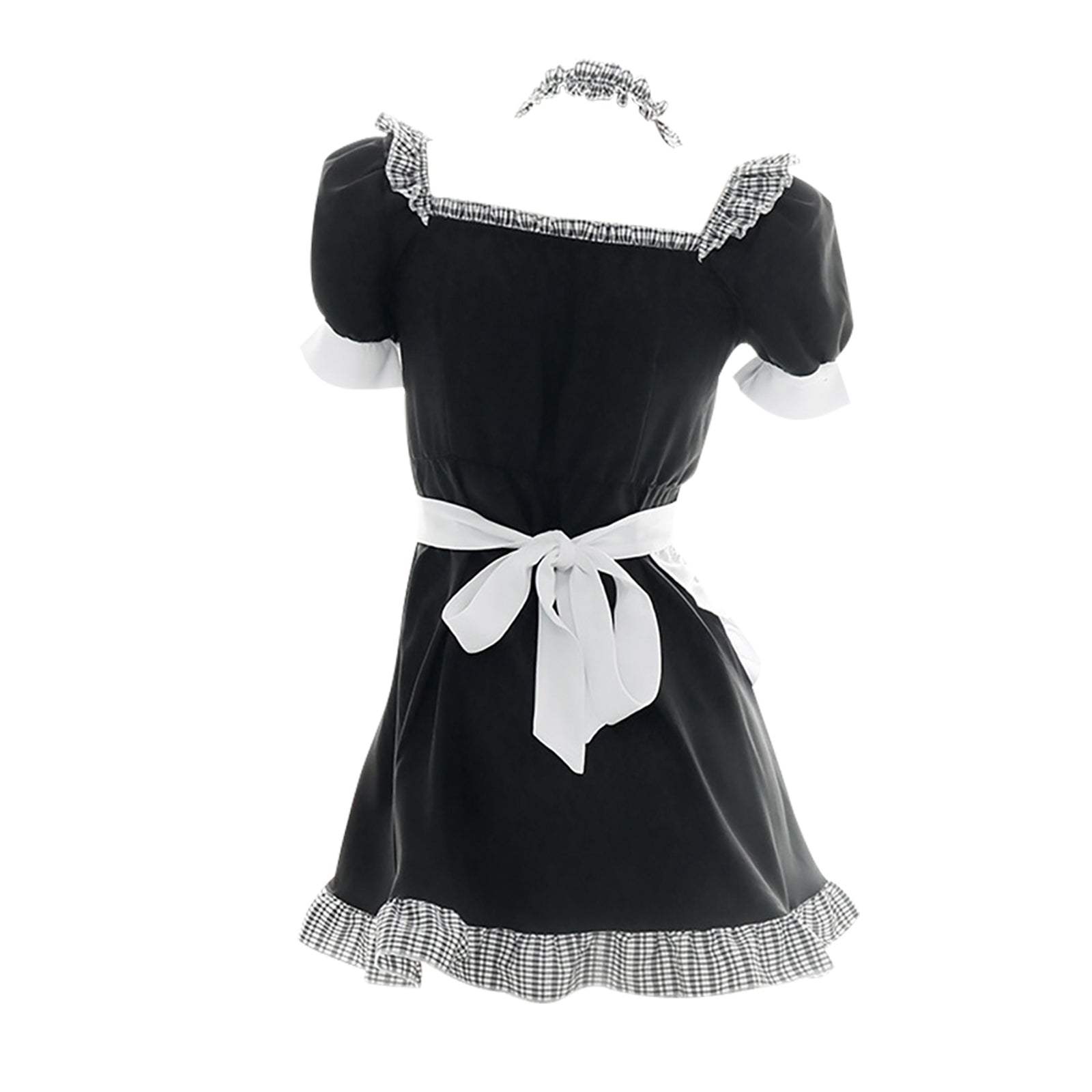 Cat Paw Print French Maid Ruffle Trim Cosplay Dress Costume Blesssafe