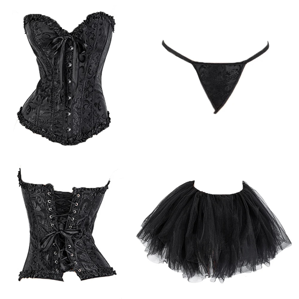 Dark Angel Devil Lingerie Corset Set
