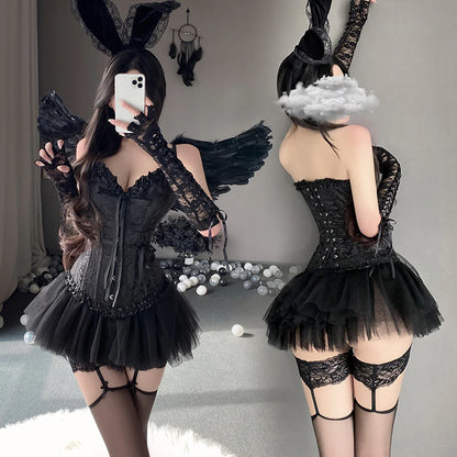 Dark Angel Devil Lingerie Corset Set
