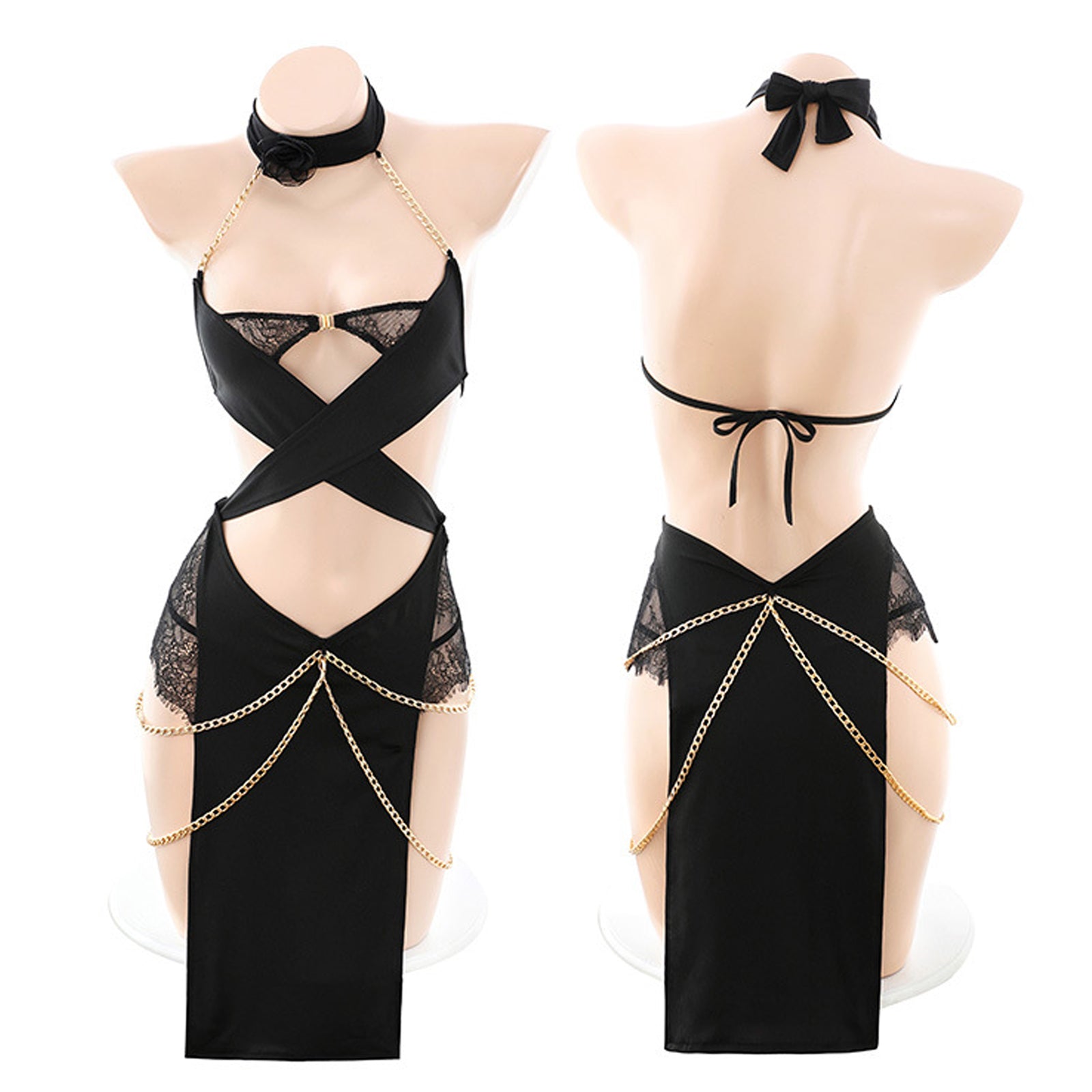 Sultry Neko Exotic Lingerie Goddess Anubis Cosplay Set blesssafe