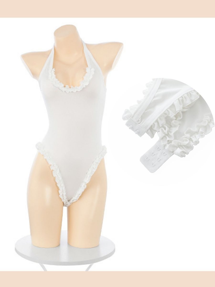 Sweet Brown Plaid Maid Cosplay Lingerie Set Blesssafe