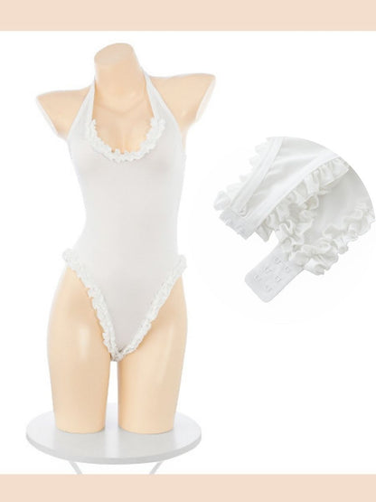 Sweet Brown Plaid Maid Cosplay Lingerie Set Blesssafe