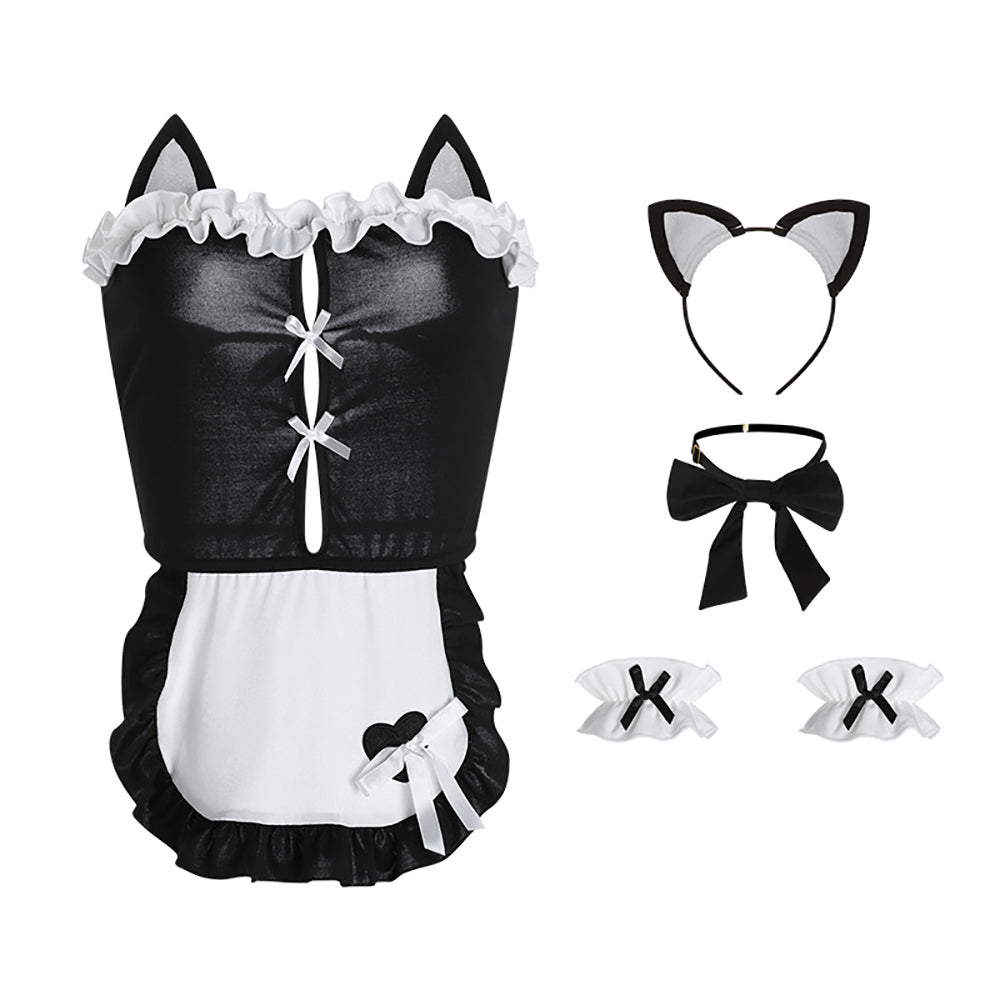 Sexy Cat Maid Lingerie Cute Kitten Cosplay Costume with Bow Choker blesssafe