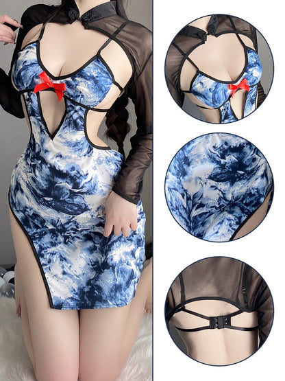 Vintage Hollow Dress with Shrug - Two Piece Chinese Style Outfit Blesssafe