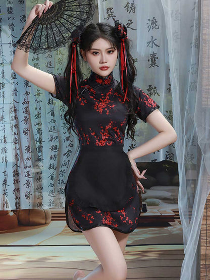 Chinese Traditional Qipao Dress - Elegant High Slit Cheongsam Blesssafe