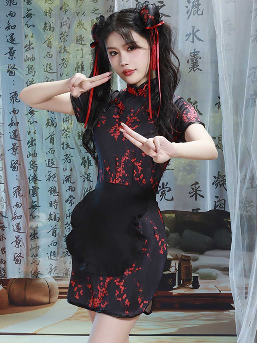 Chinese Traditional Qipao Dress - Elegant High Slit Cheongsam Blesssafe